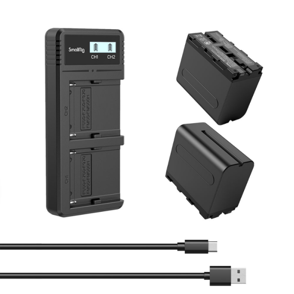 KIT 2 BATERÍAS CON CARGADOR DUAL SMALLRIG NP-F970
