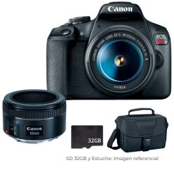 Canon EOS Rebel T7 DSLR 18-55mm IS + Lente 50 mm 1.8 STM + Estuche + SD 32 gb