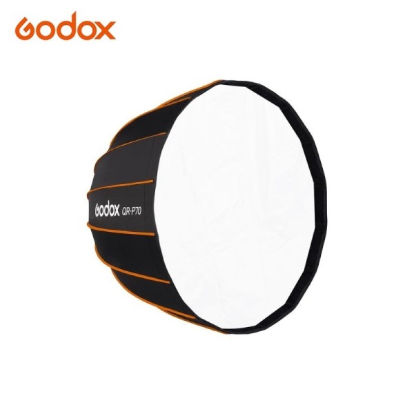 Sofbox Parabolico GODOX P70 QR armado rápido incluye 2 telas difusoras