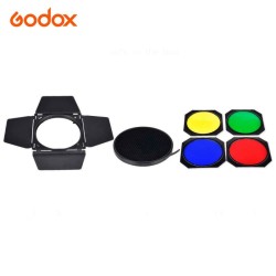 Bardoor  BD-04 GODOX (para montura bowens incluye grilla ,aletas y 4 gel de colores)